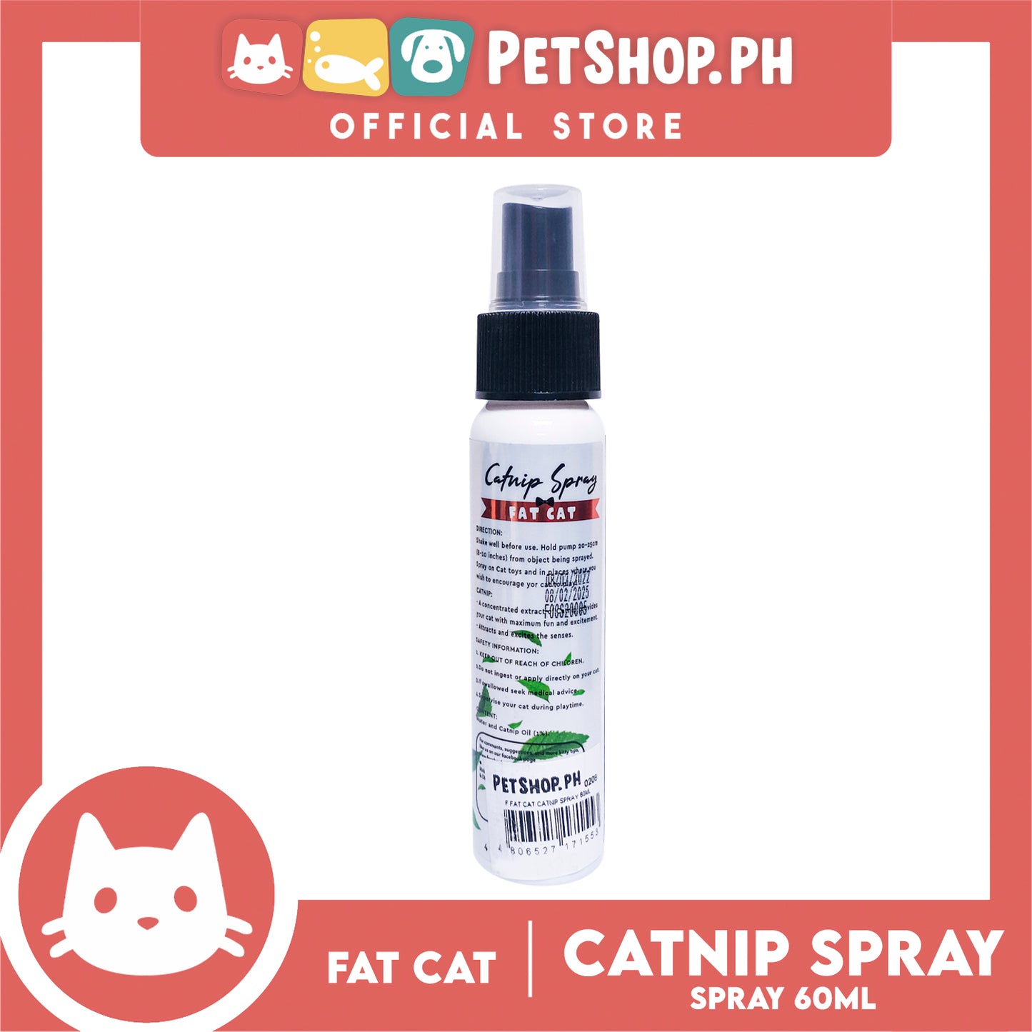 Fat Cat Catnip Spray 60ml Stimulates Playful Behavior And Causes Exhilaration For Cats
