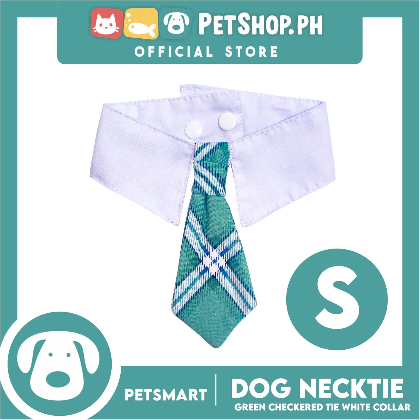 Pet Necktie Bandana Collar Scarf Green Checkered Design DB-CTN32S (Small) Perfect Fit For Dogs And Cats, Breathable, Soft Lightweight Pet Bandana Collar Scarf