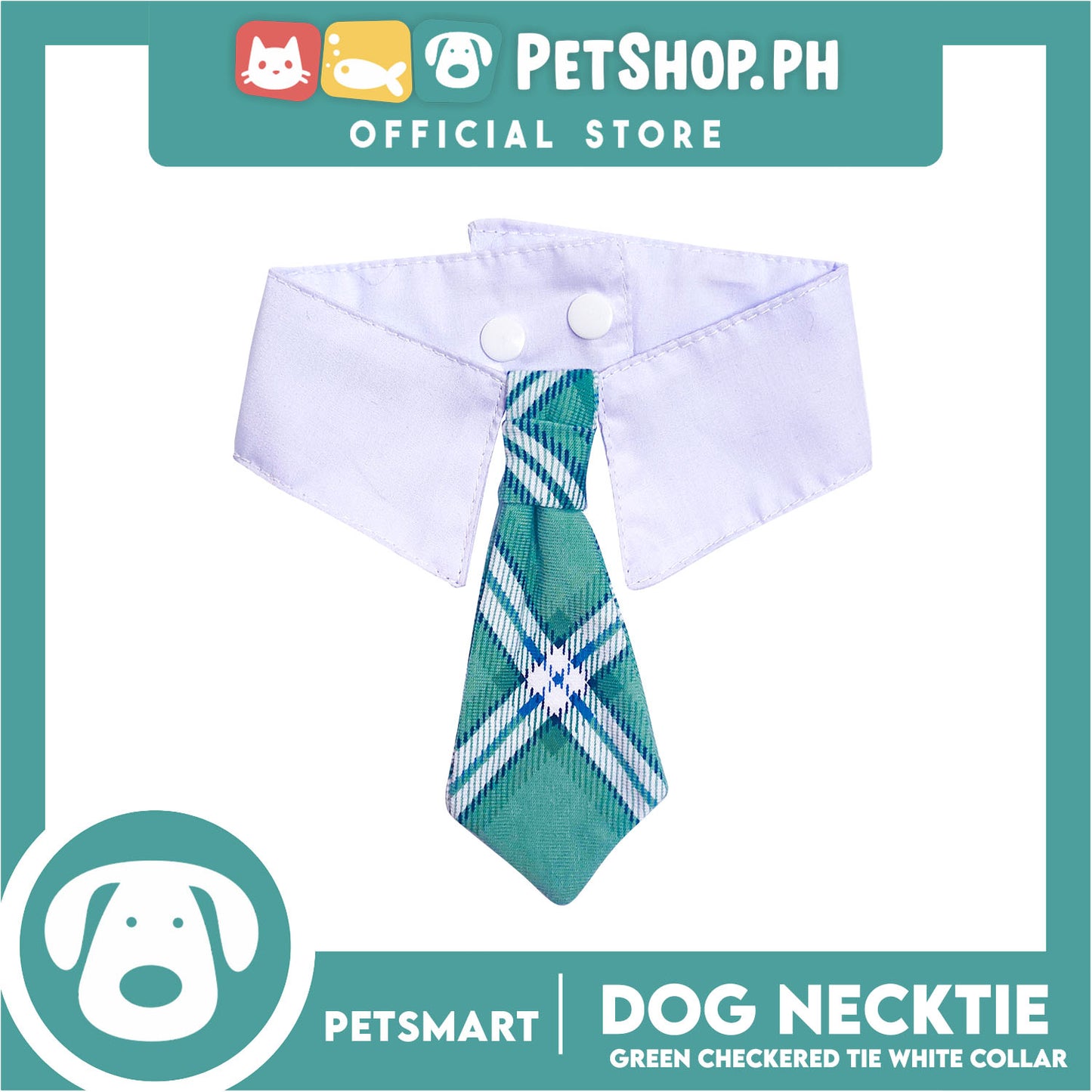 Pet Necktie Bandana Collar Scarf Green Checkered Design DB-CTN32XL (XL) Perfect Fit For Dogs And Cats, Breathable, Soft Lightweight Pet Bandana Collar Scarf