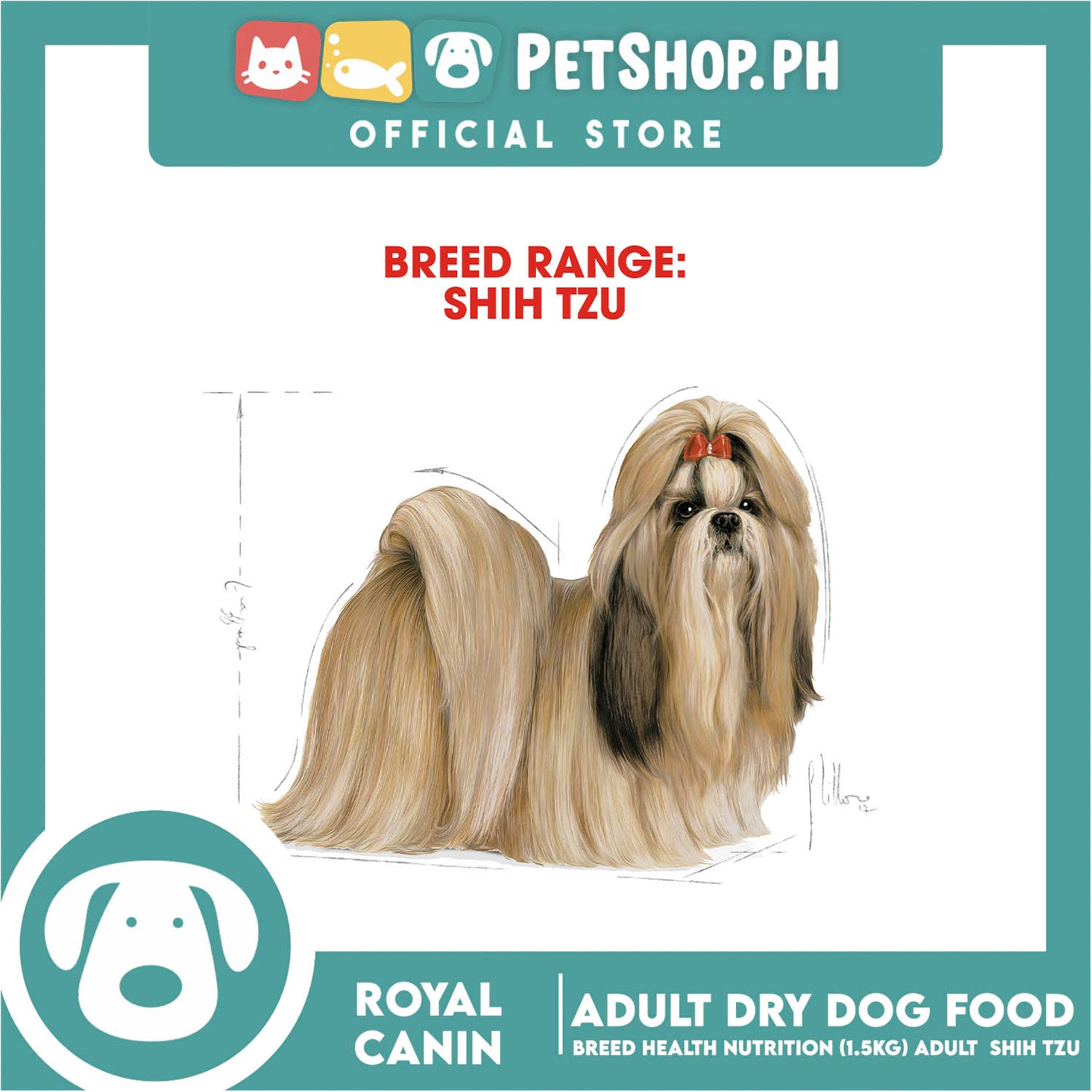 Royal Canin Shih Tzu Adult (1.5kg) Dry Dog Food - Breed Health Nutrition