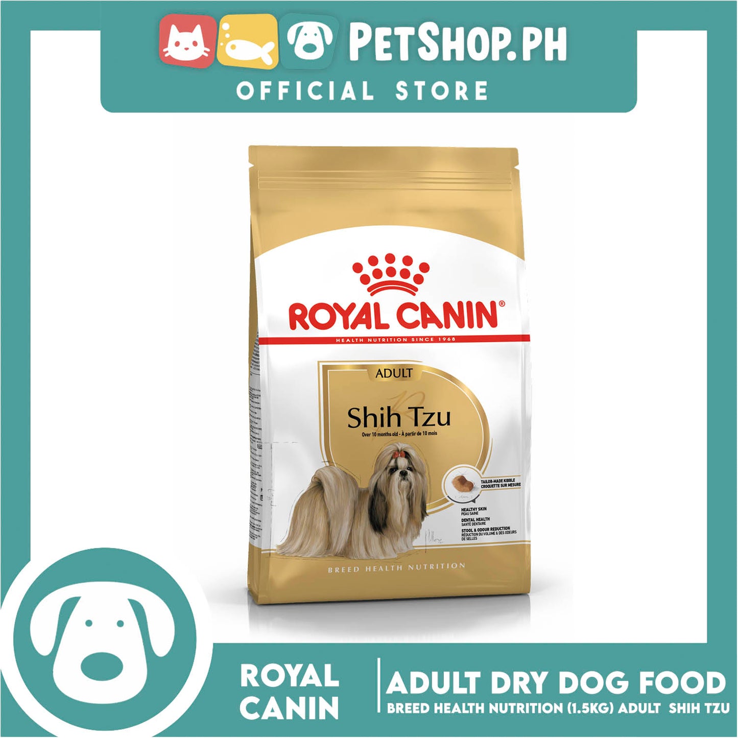 Royal Canin Shih Tzu Adult (1.5kg) Dry Dog Food - Breed Health Nutrition