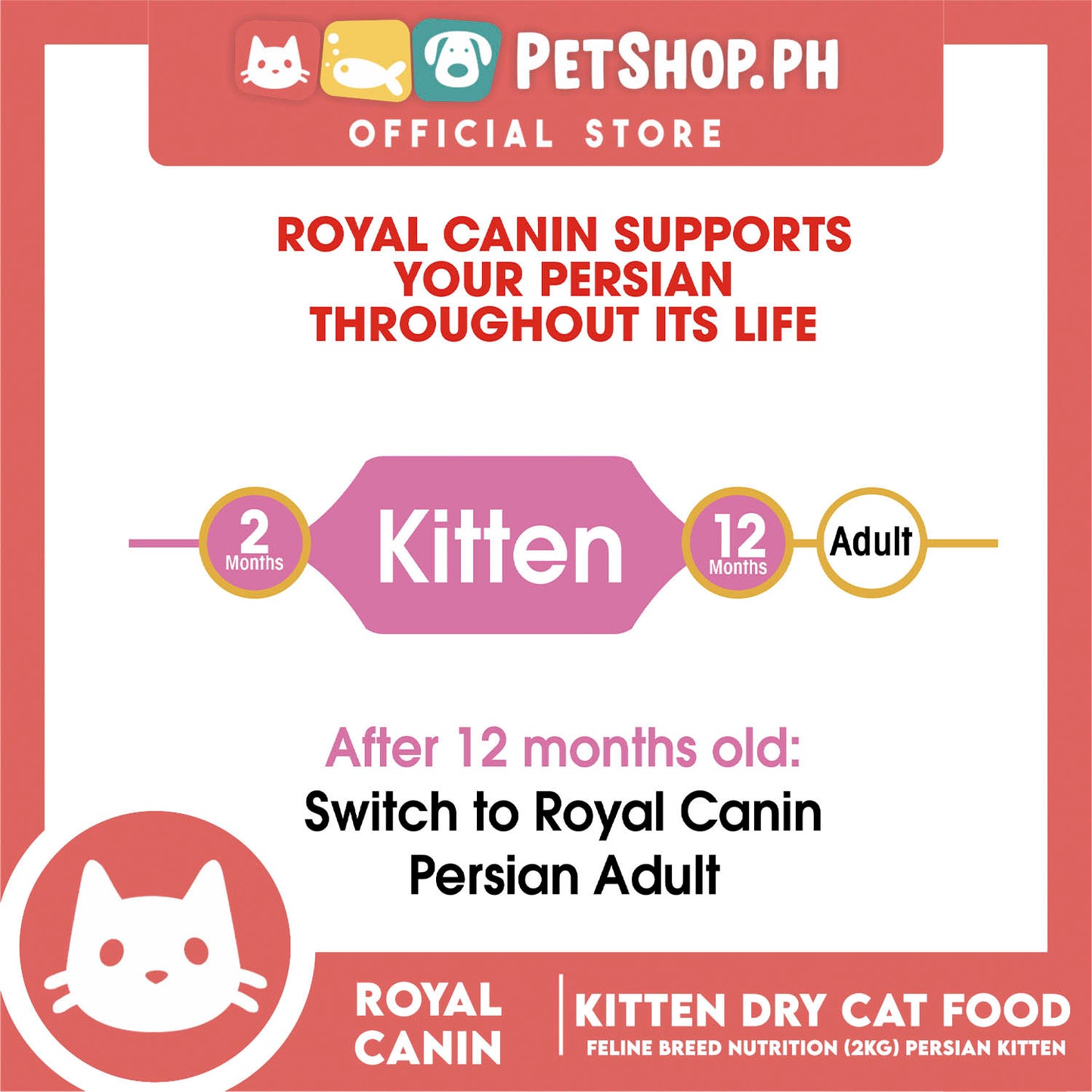 Royal Canin Persian Kitten (2kg) Dry Cat Food - Feline Breed Nutrition