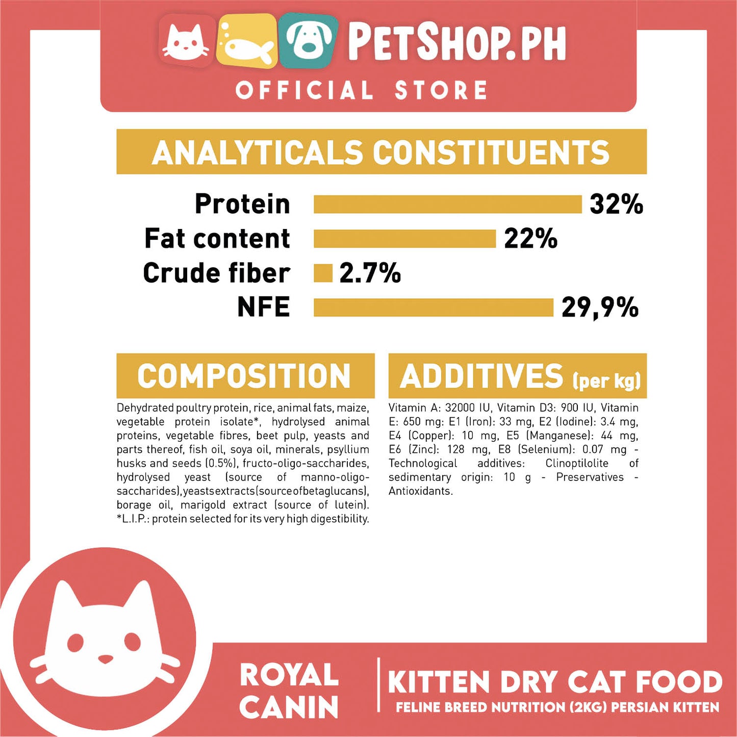 Royal Canin Persian Kitten (2kg) Dry Cat Food - Feline Breed Nutrition