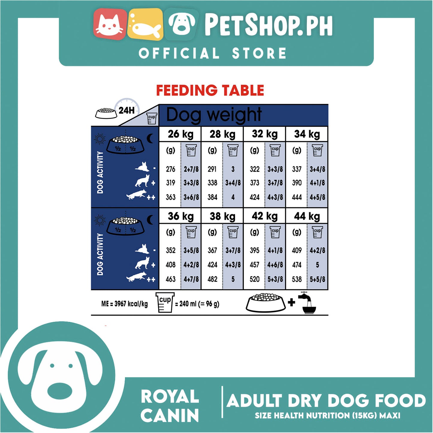 Royal Canin Maxi Adult Dry (15kg) Dog Food - Size Health Nutrition