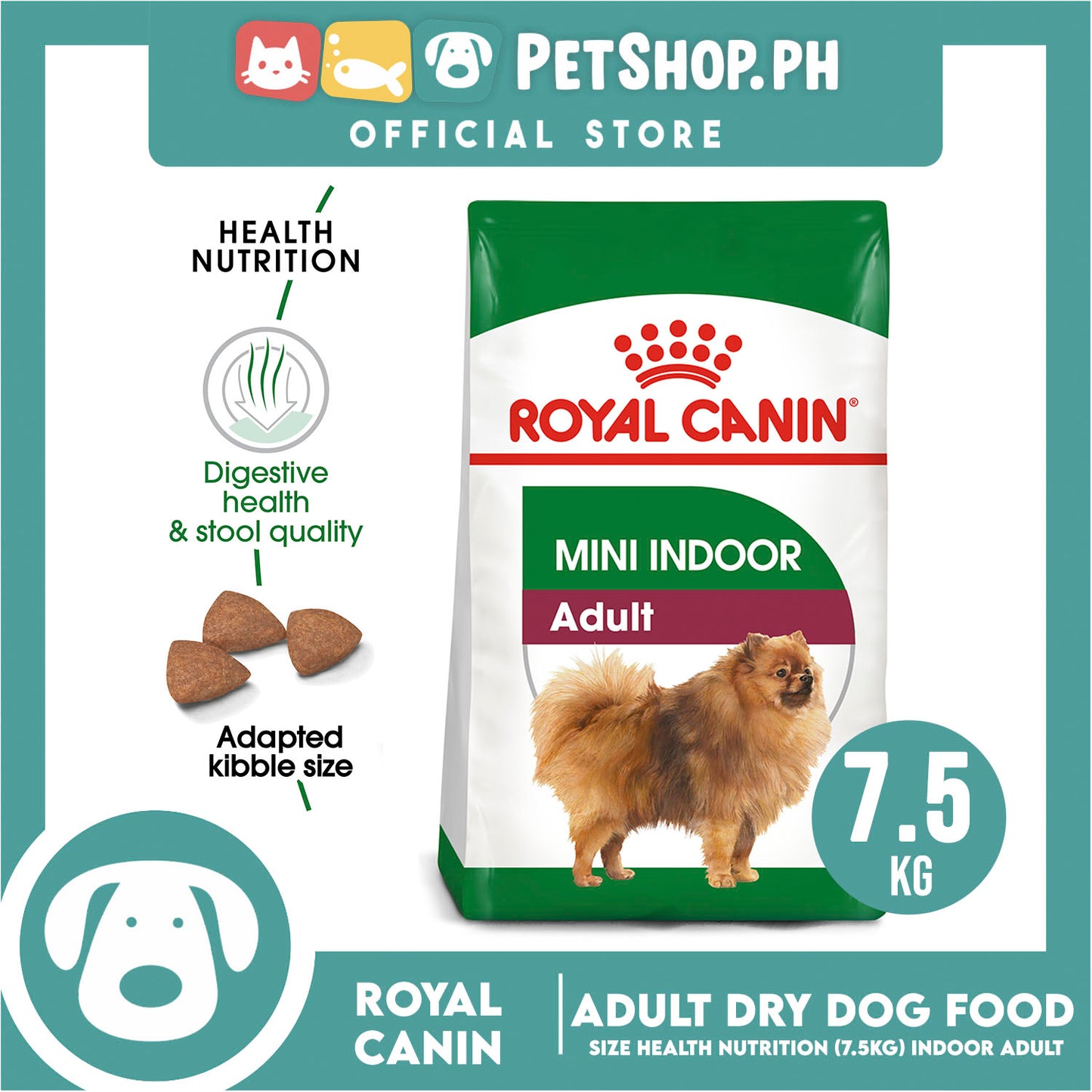 Royal Canin Mini Indoor Adult (7.5kg) Dry Dog Food - Size Health Nutrition