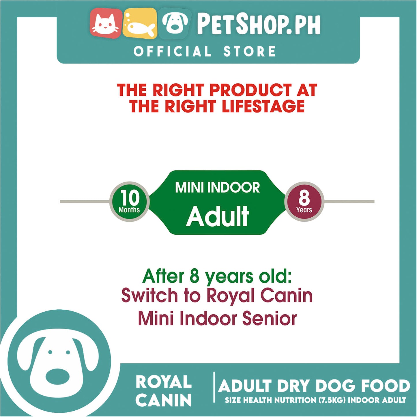 Royal Canin Mini Indoor Adult (7.5kg) Dry Dog Food - Size Health Nutrition