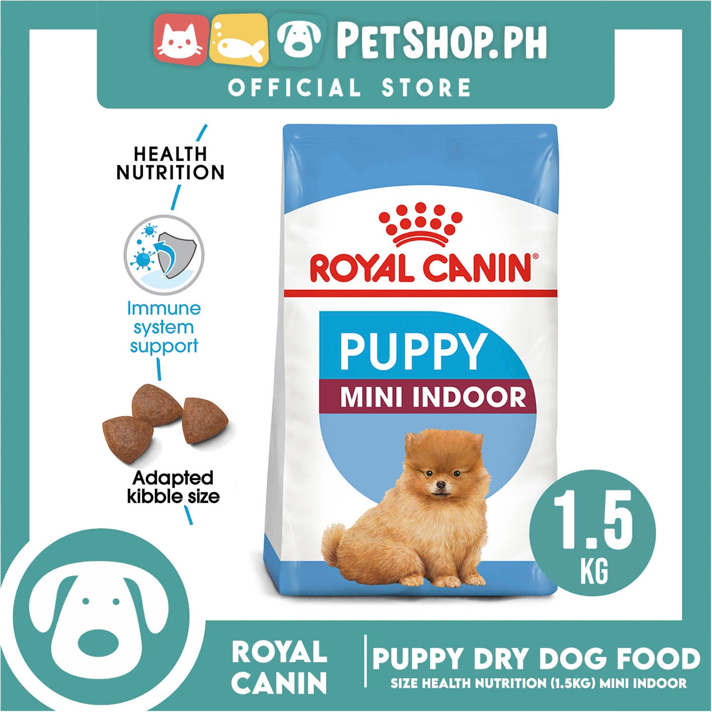 Royal Canin Mini Indoor Puppy (1.5kg) Dry Dog Food - Size Health Nutrition