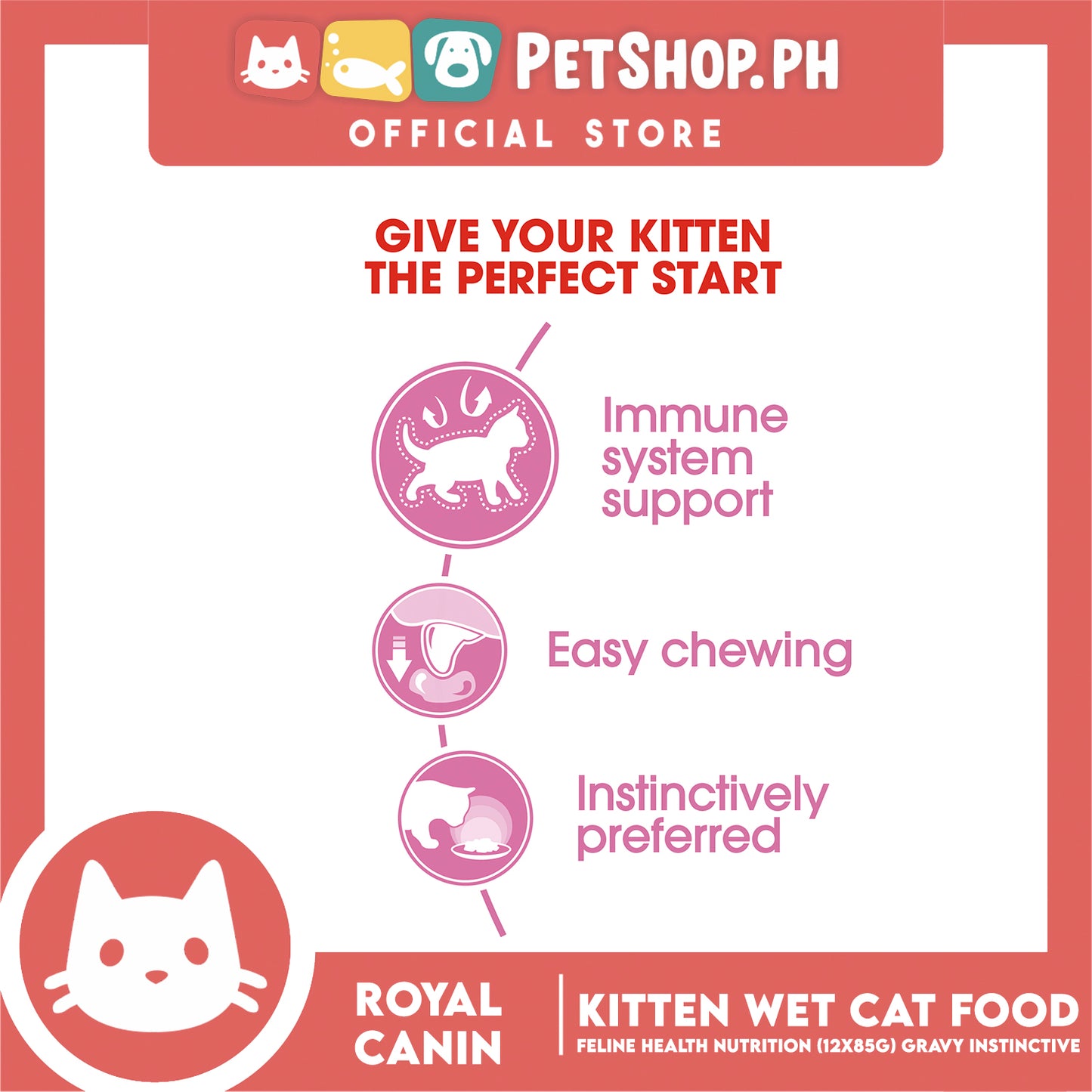 Royal Canin Kitten Gravy (85g x 12) Wet Cat Food - Feline Health Nutrition