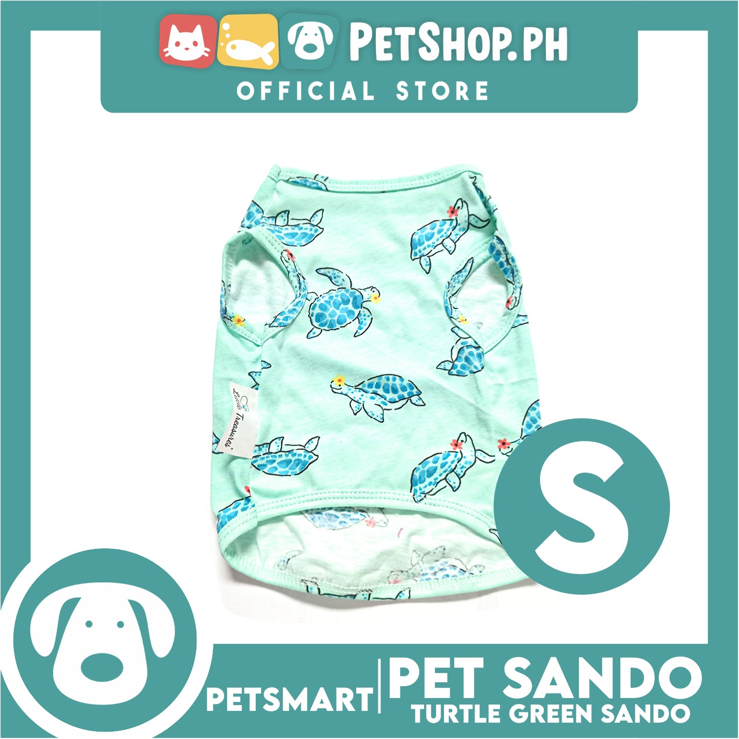 Pet Sando Apparel Turtle Green Sando DG-CTN126S (Small) Perfect Fit For Dogs And Cats, Pet Clothes, Soft and Comfortable Pet Clothing