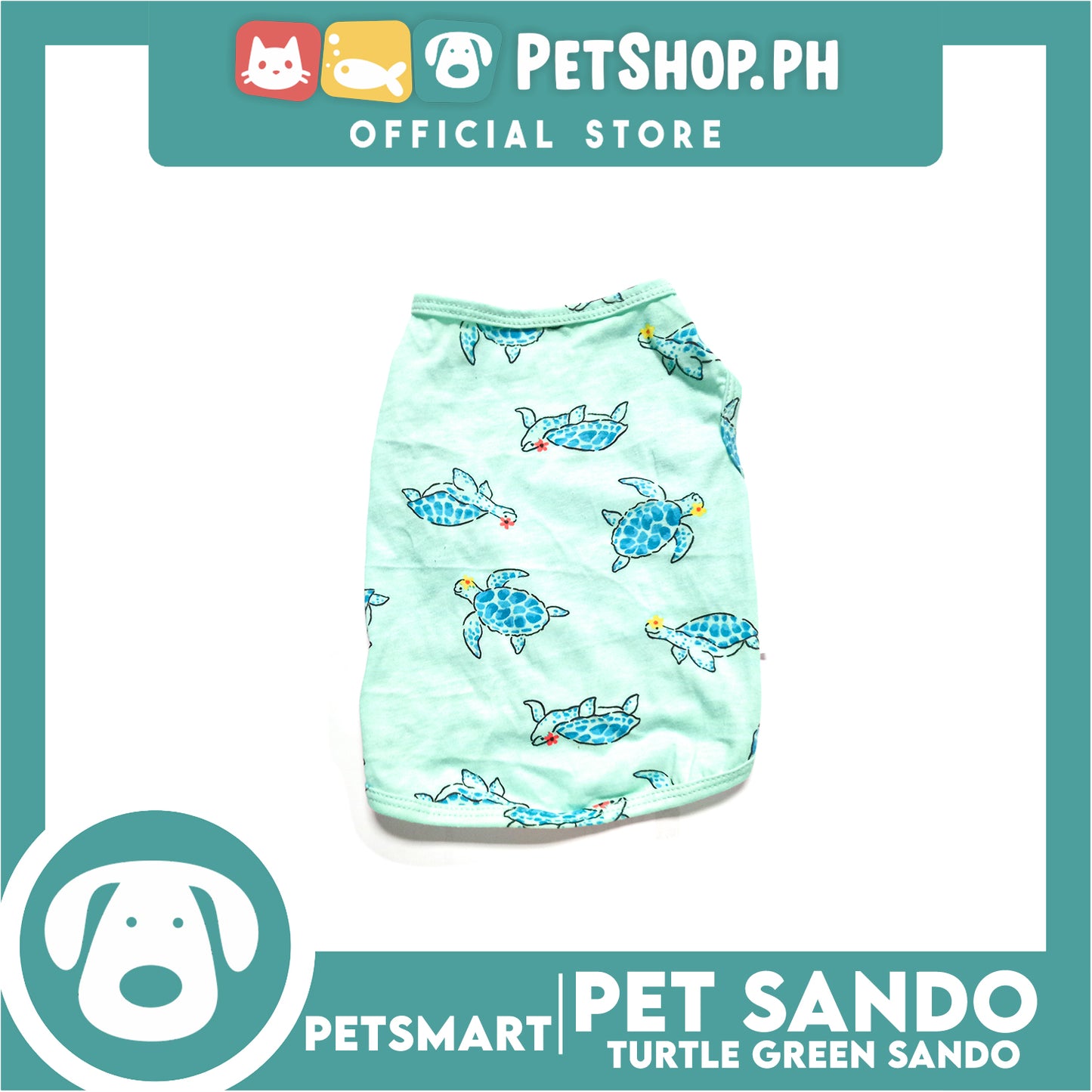 Pet Sando Apparel Turtle Green Sando DG-CTN126S (Small) Perfect Fit For Dogs And Cats, Pet Clothes, Soft and Comfortable Pet Clothing