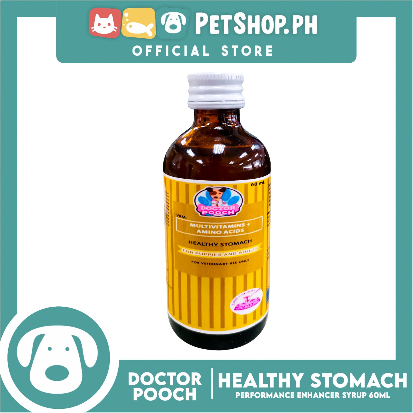 Doctor Pooch Multivitamins And Amino Acids 60ml For Healthy Stomach, Performance Enhancer Syrup For Veterinary Use Only