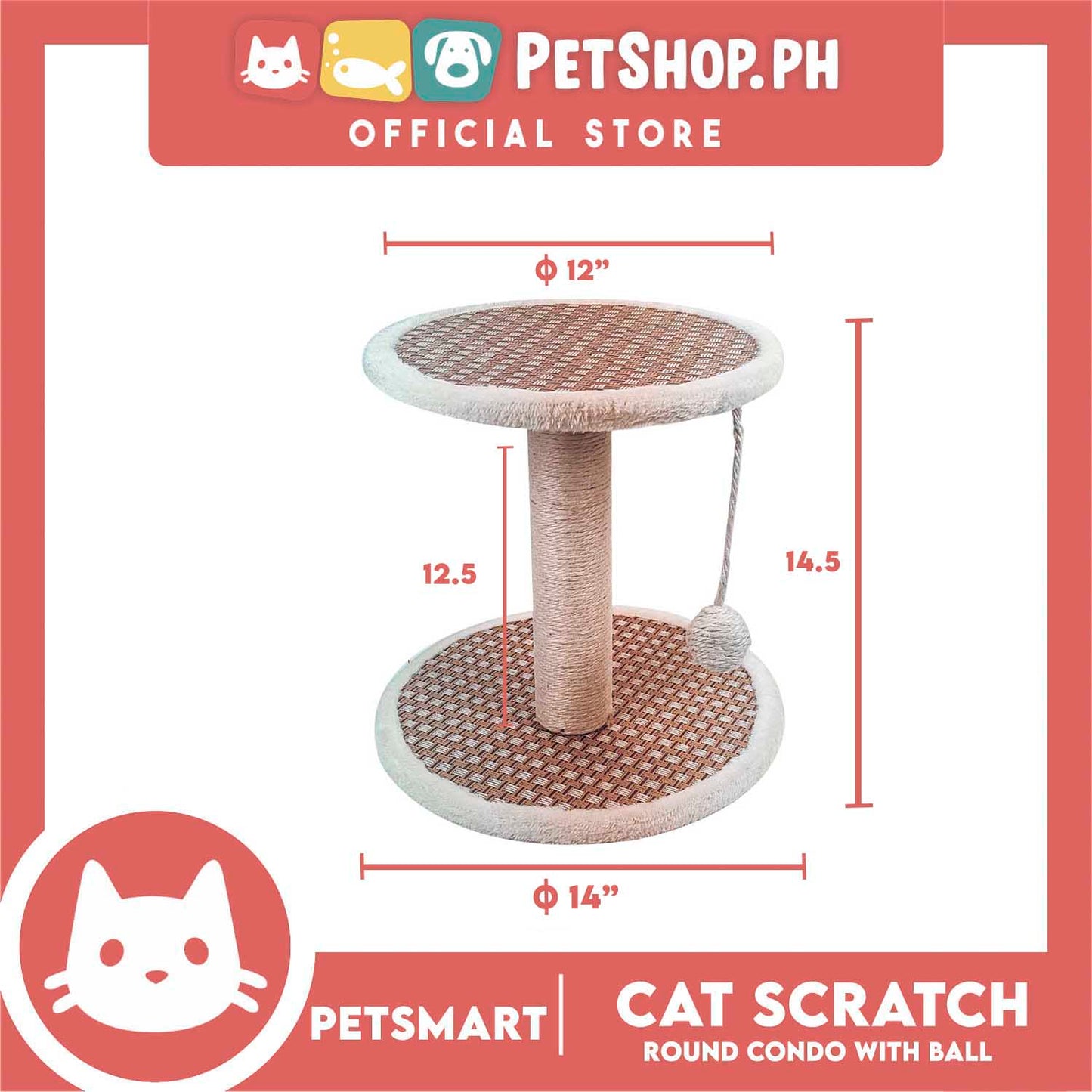 Cat Scratch Post Round Condo LZ-0218