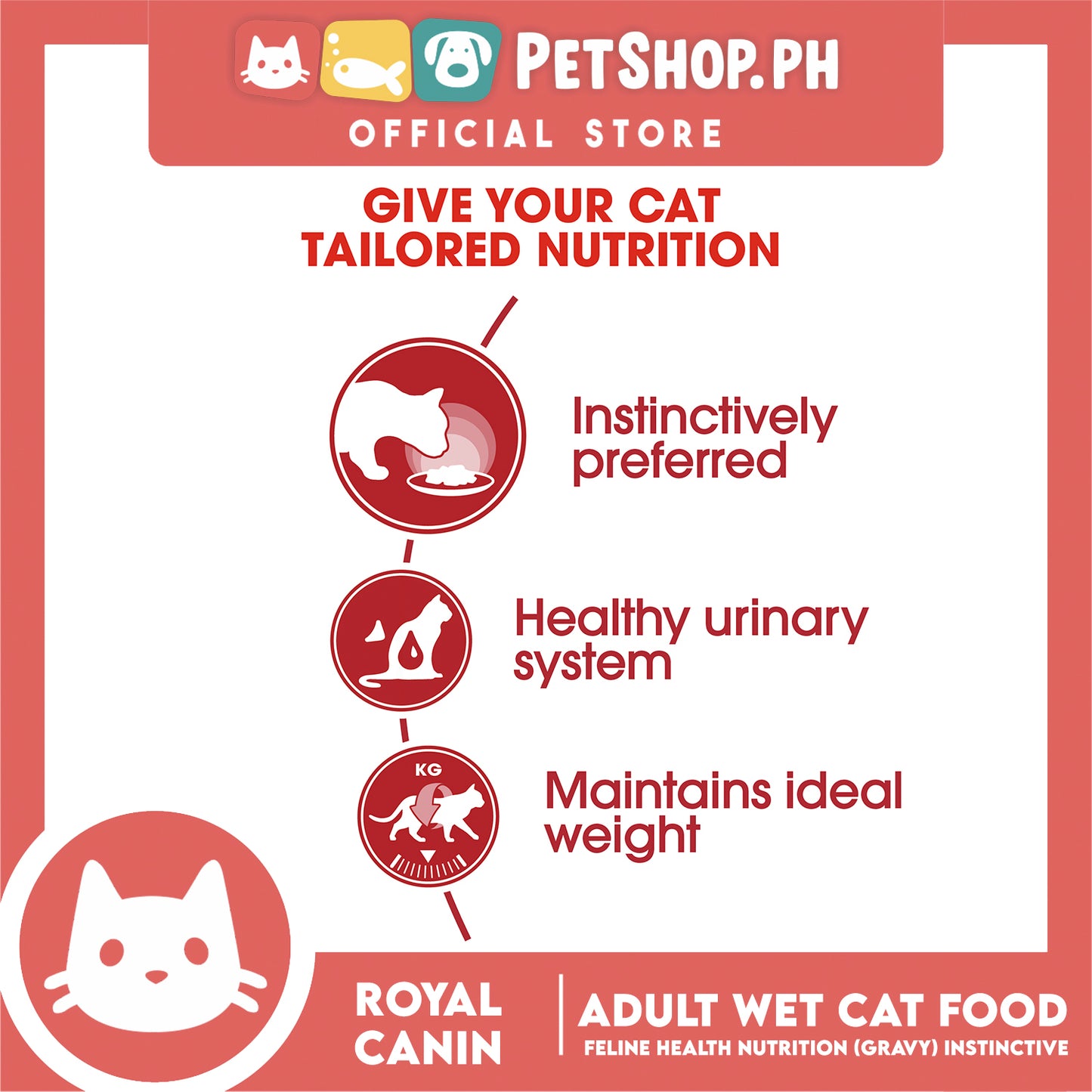 Royal Canin Instinctive Gravy (85g x 12) Adult Wet Cat Food - Feline Health Nutrition