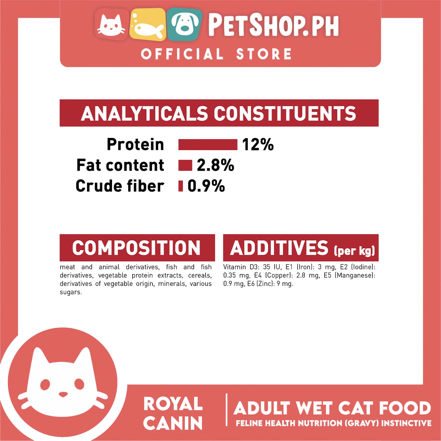 Royal Canin Instinctive Gravy (85g x 12) Adult Wet Cat Food - Feline Health Nutrition