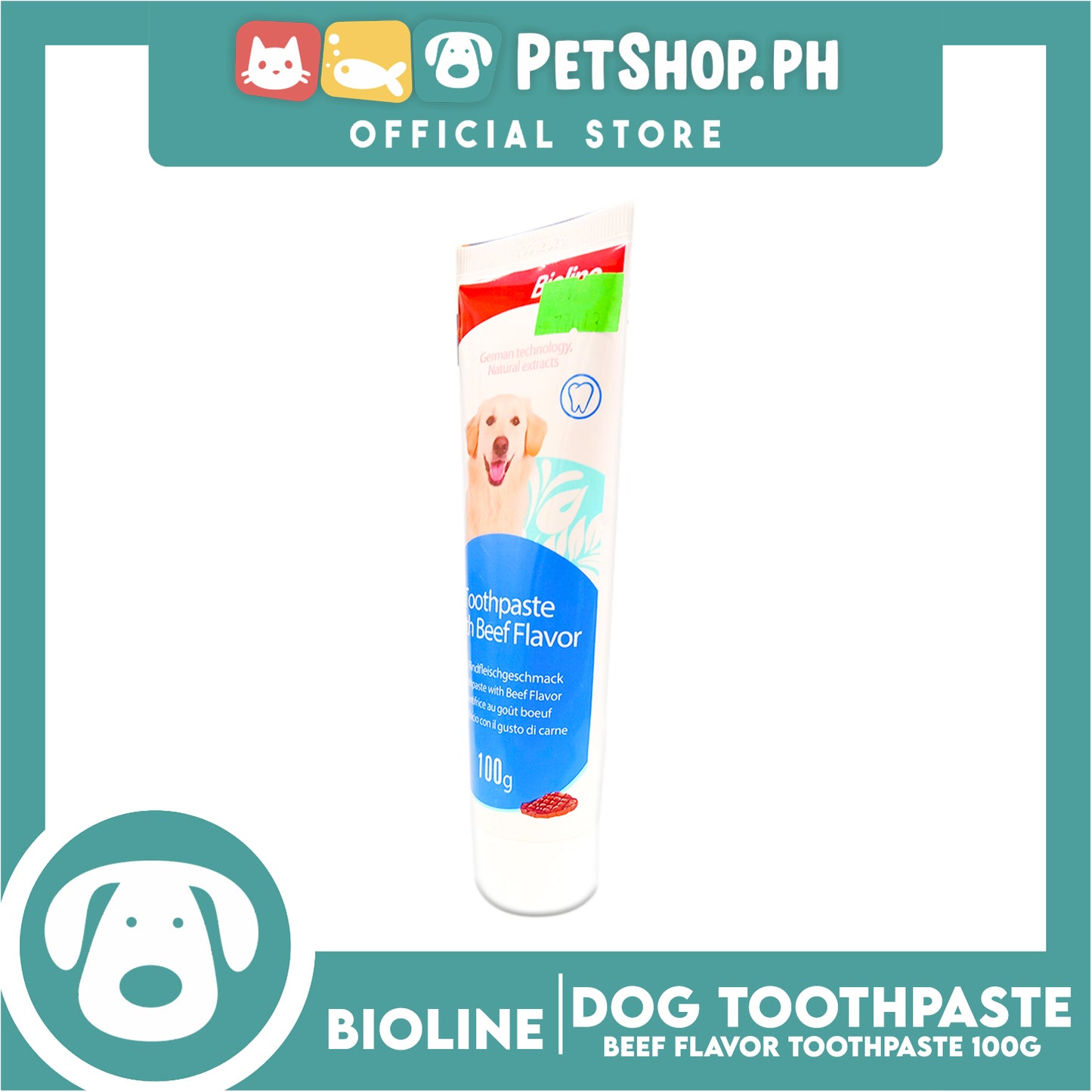 Bioline Toothpaste Beef Flavor 100g For Pets Use Only