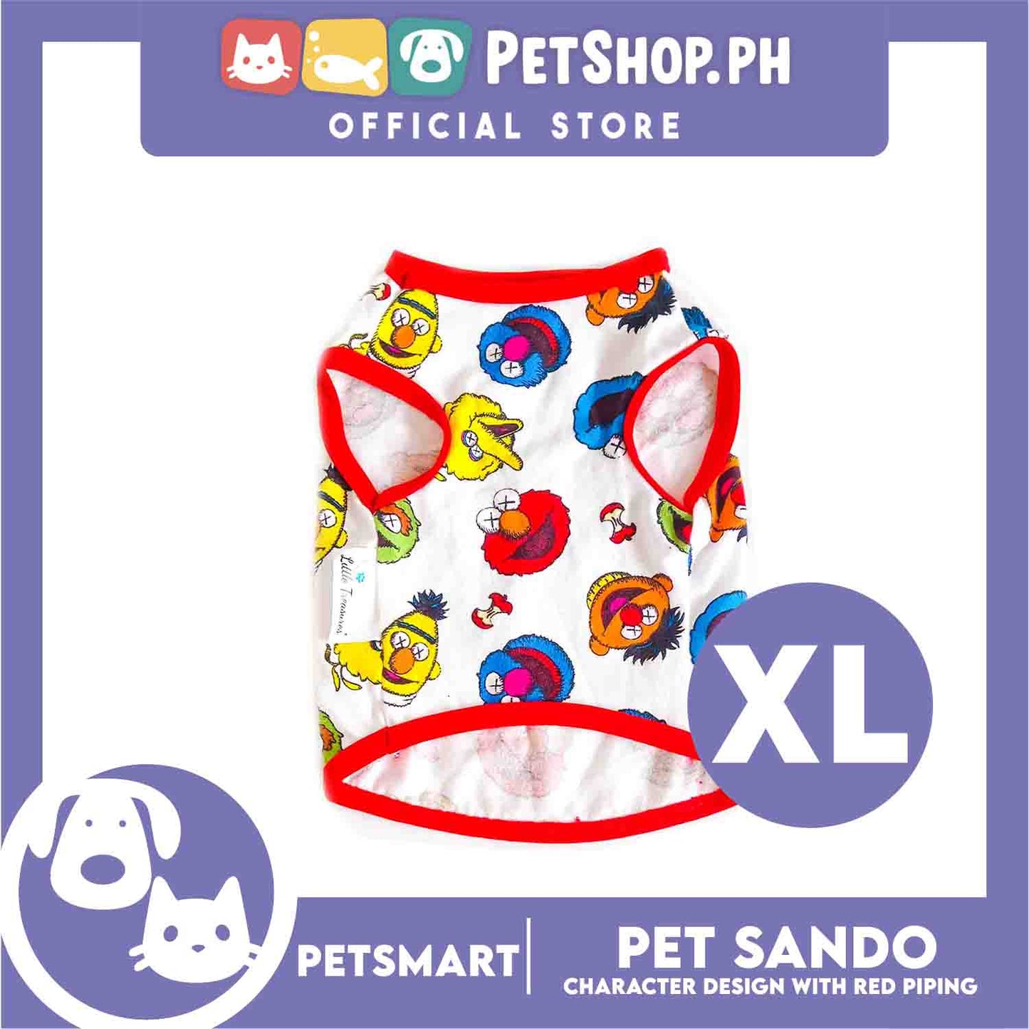 Pet Sando Clothes, Character Design With Red Piping DG-CTN129XL (XL)
