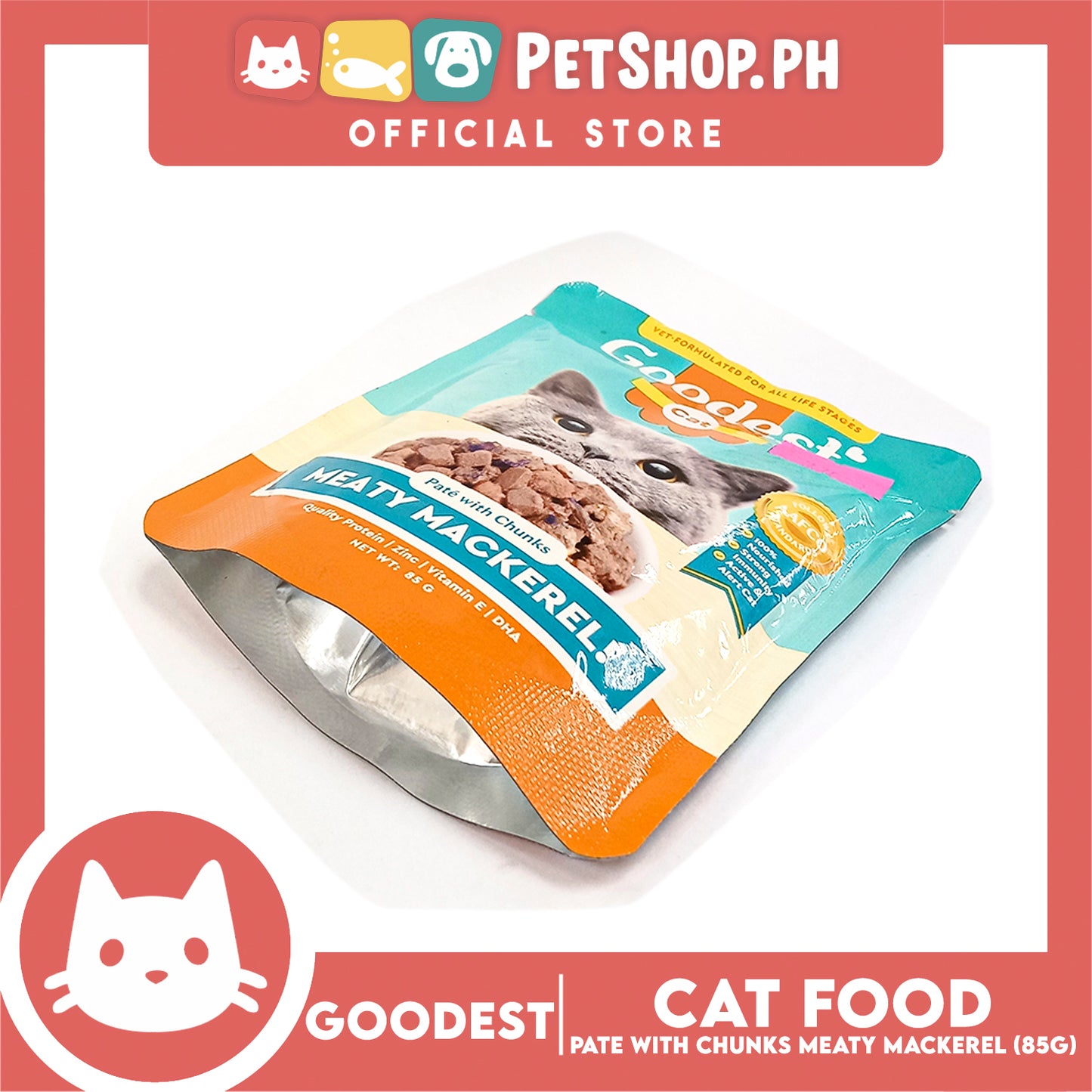 Goodest Cat Meaty Mackerel Pate With Chunks 85g Wet Cat Food