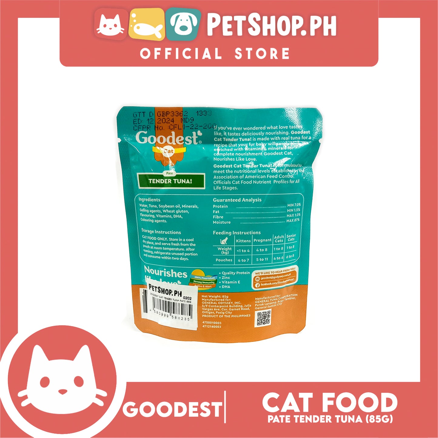 Goodest Cat Tender Tuna Pate 85g Wet Cat Food