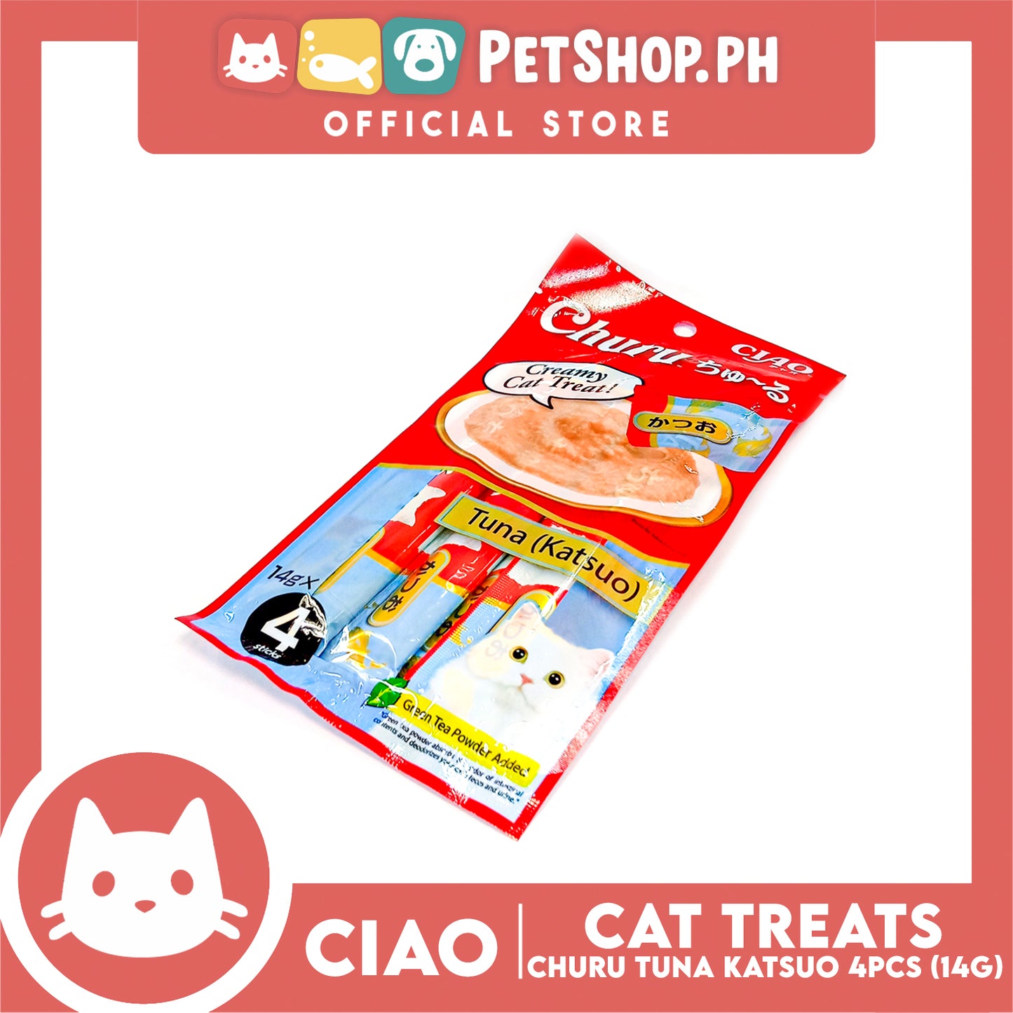 Ciao Churu Tuna Katsuo Flavor (SC-72) Creamy Cat Treats 14g x 4pcs