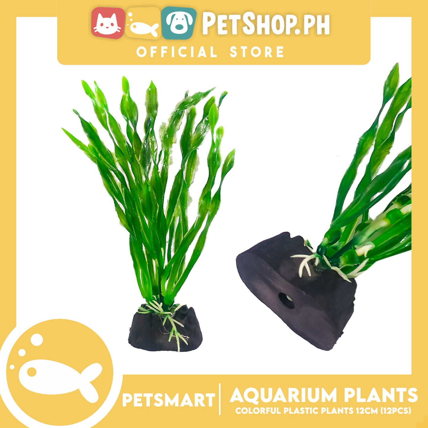 12cm Plastic Plants (1 Pack) For Aquarium, Artificial Water Grass Plants Set Of 12pcs (Assorted Designs And Colors) Aquarium Plant Ornament Decoration Accessories