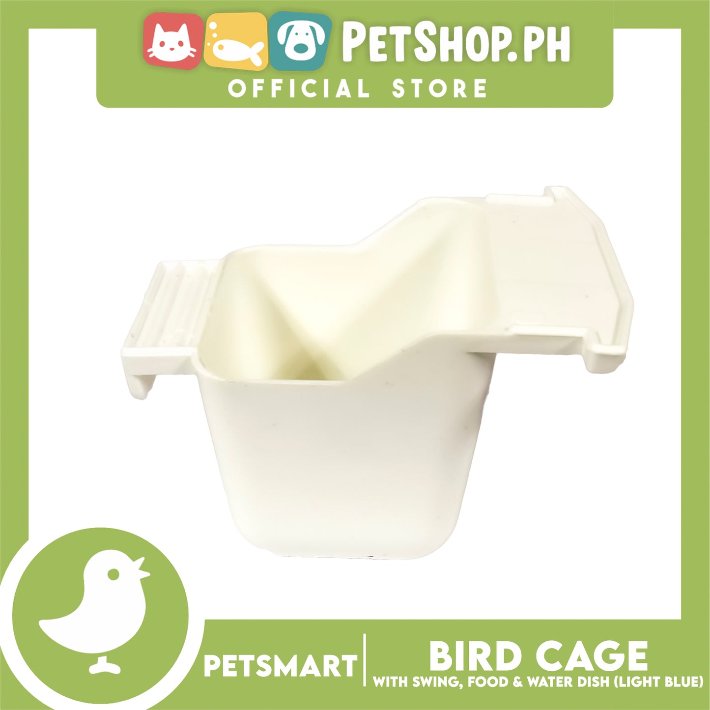 Bird Cage with Swing, Food and Water Dish (1001) Light Blue Color, 30cm x 23cm x 40cm