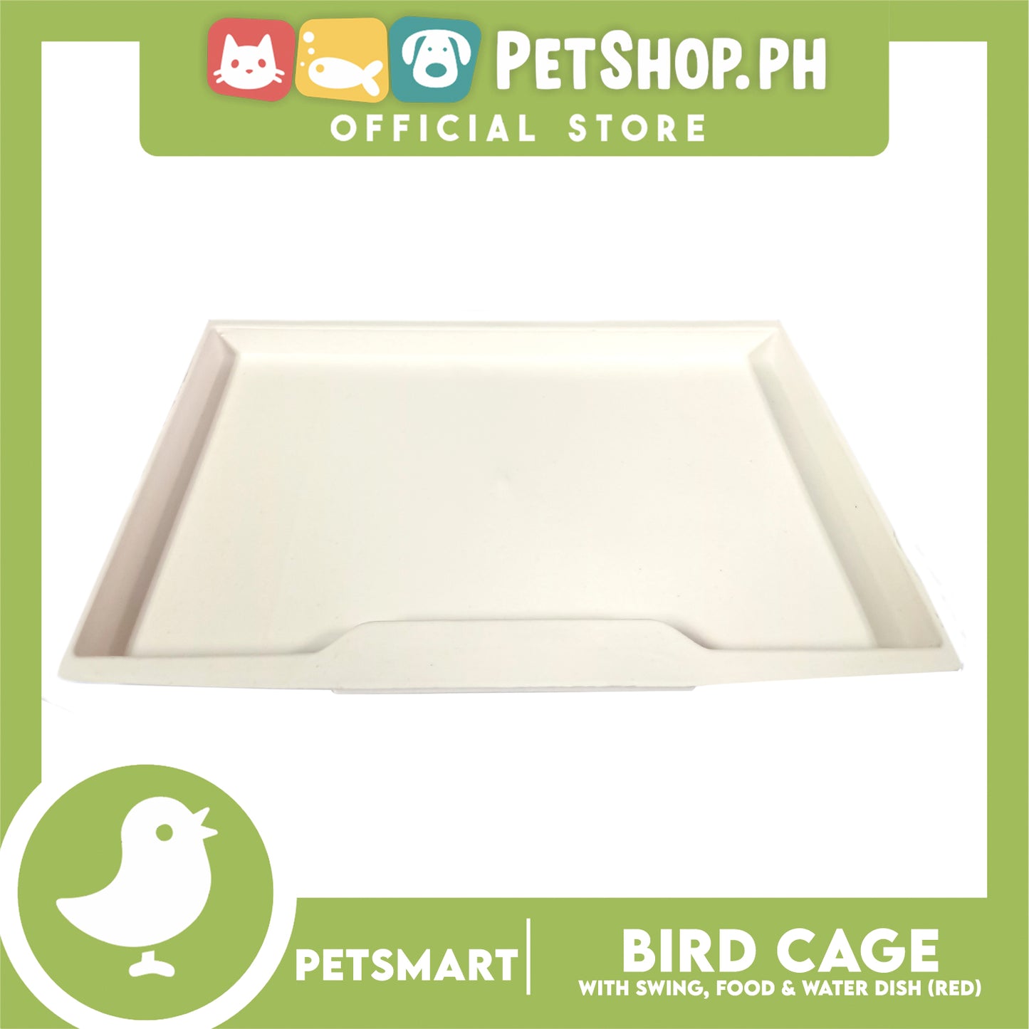 Bird Cage with Swing, Food and Water Dish (1001) Red Color, 30cm x 23cm x 40cm