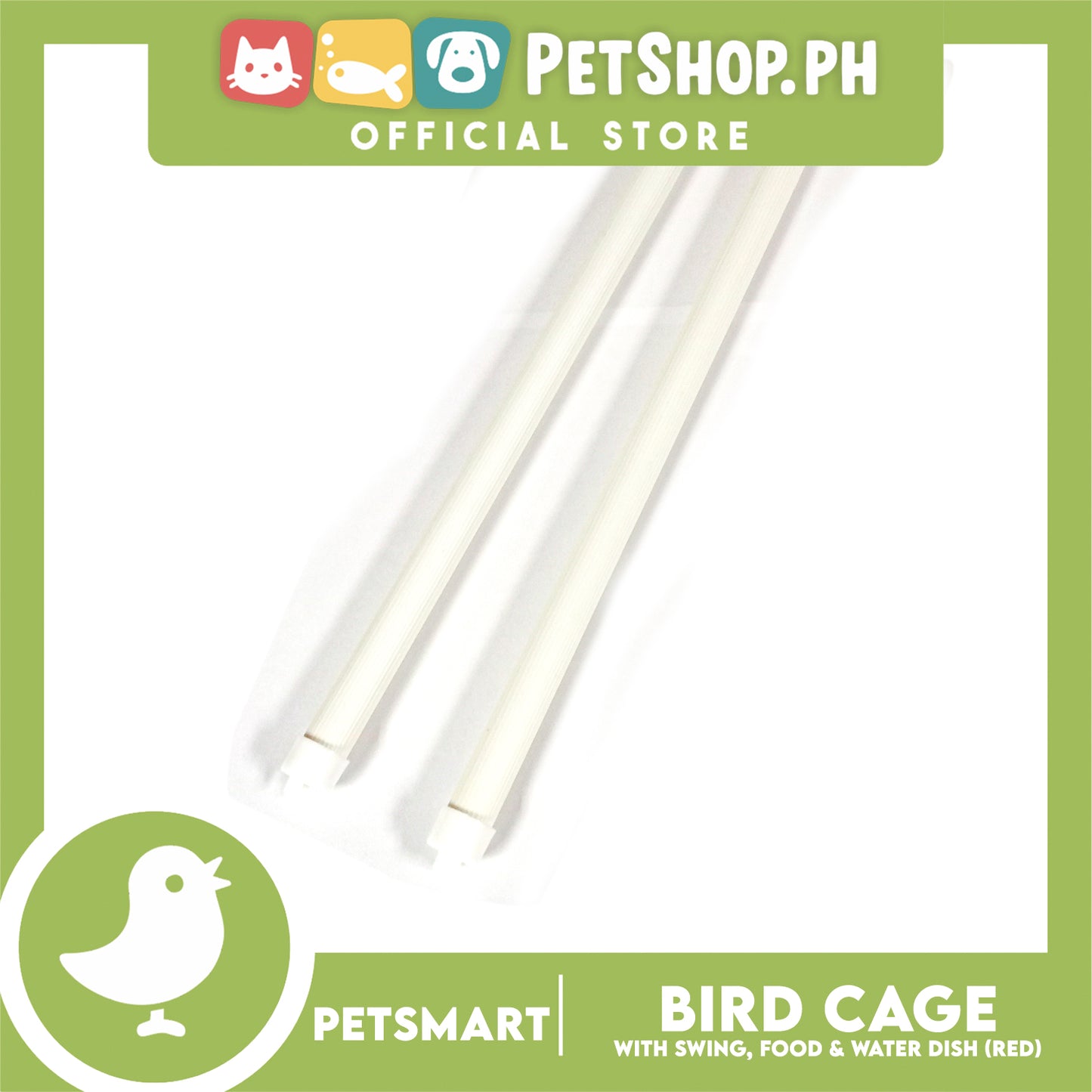 Bird Cage with Swing, Food and Water Dish (1001) Red Color, 30cm x 23cm x 40cm