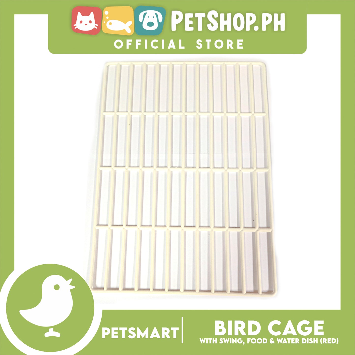 Bird Cage with Swing, Food and Water Dish (1001) Red Color, 30cm x 23cm x 40cm