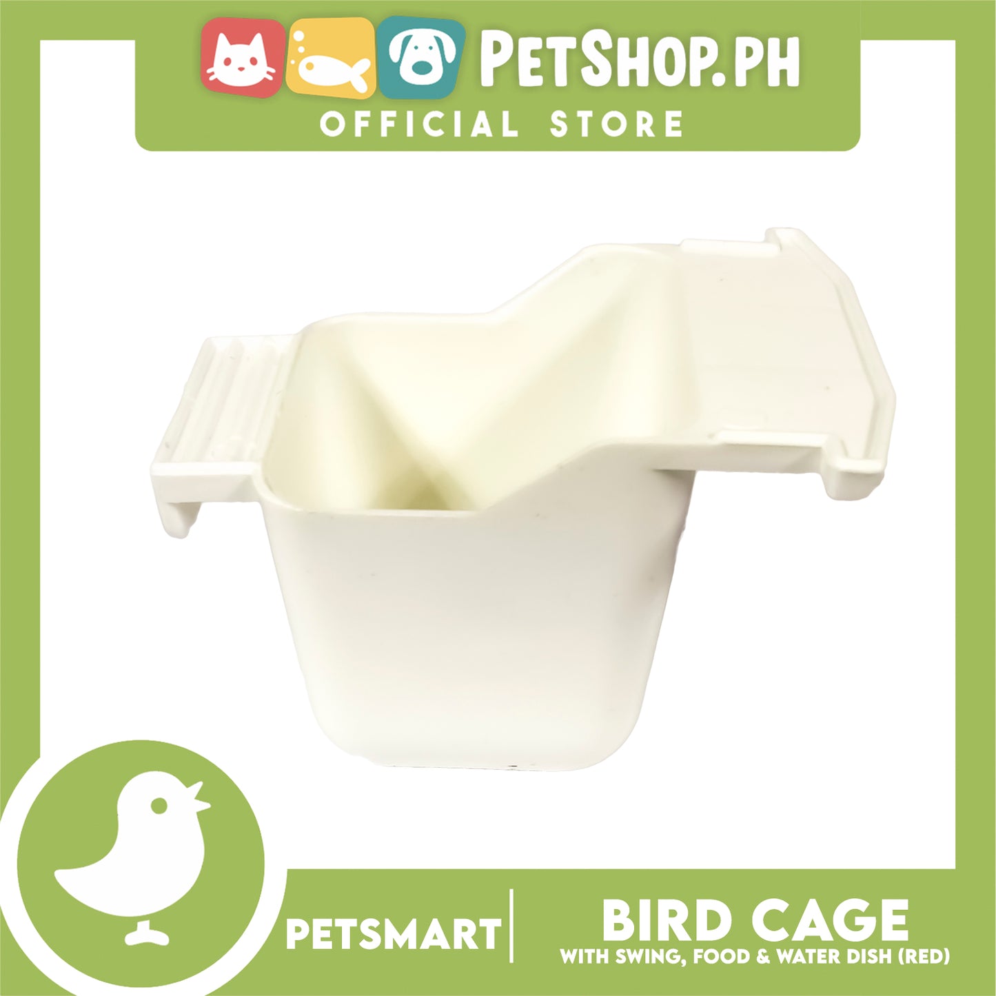 Bird Cage with Swing, Food and Water Dish (1001) Red Color, 30cm x 23cm x 40cm