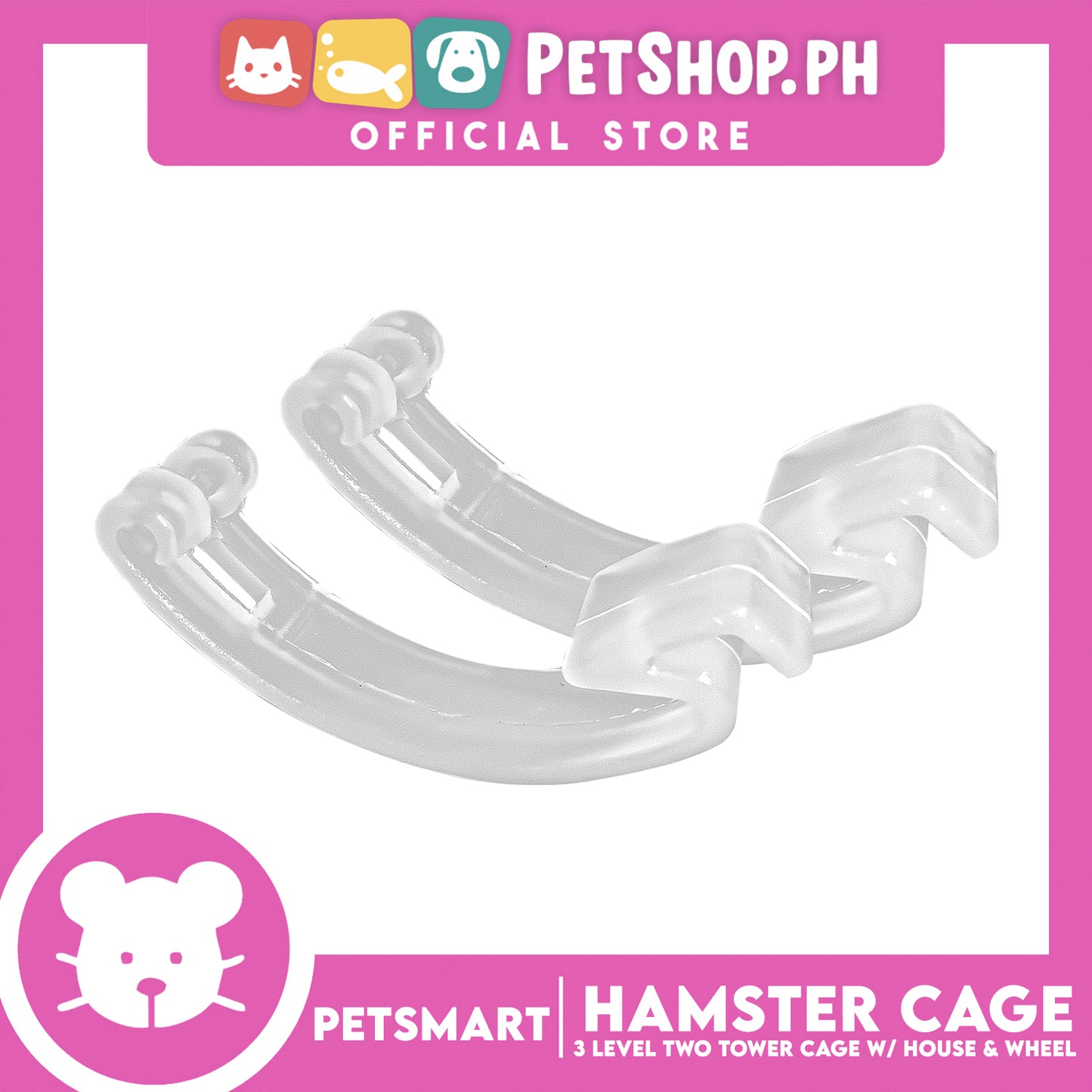 Hamster Cage (M025) 3 Level Two Tower Cage with House and Wheel 45cm x 28cm x 50cm