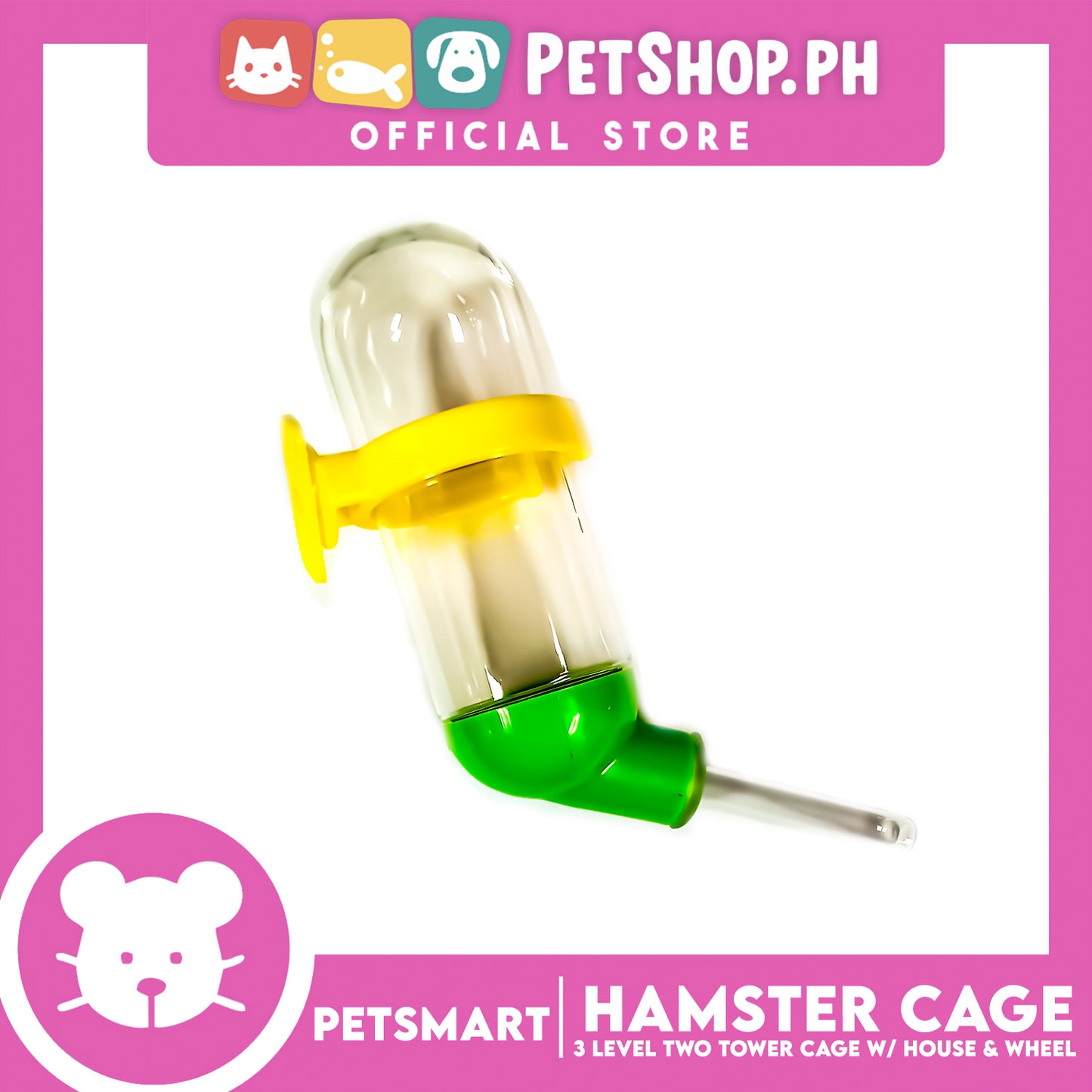 Hamster Cage (M025) 3 Level Two Tower Cage with House and Wheel 45cm x 28cm x 50cm