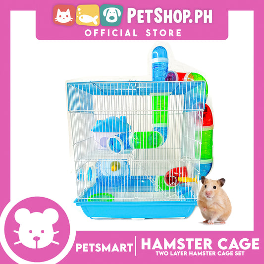 Hamster Cage (M021) Two Layer Hamster Cage Set 35cm x 28cm x 40cm