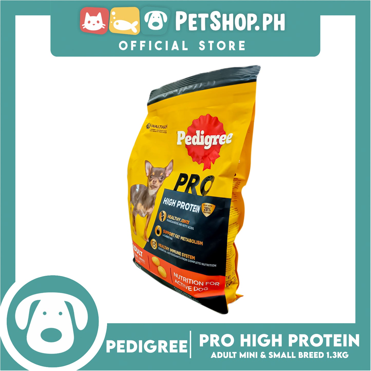 Pedigree Pro Adult Mini and Small Breed 1.3kg Dry Food for Adult Dogs