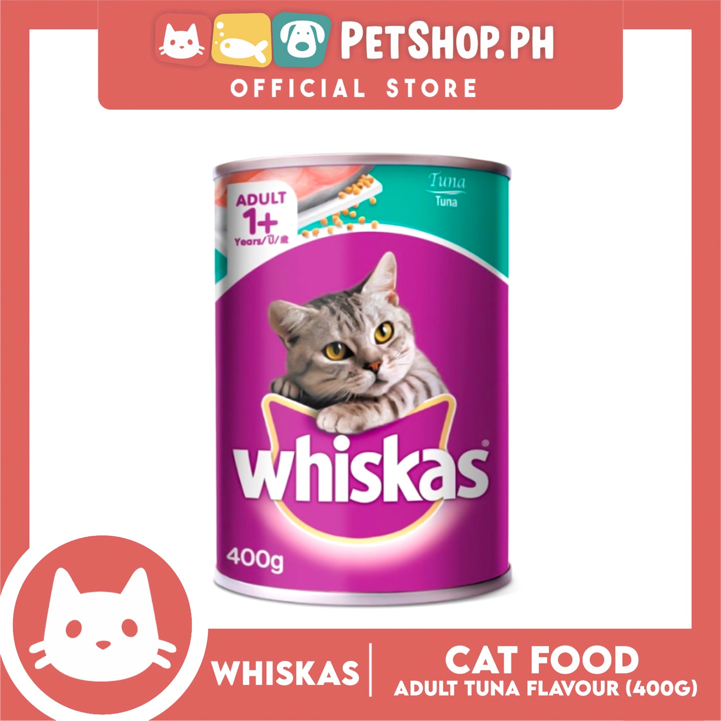 Whiskas Adult Can Tuna 400g Cat Wet Food