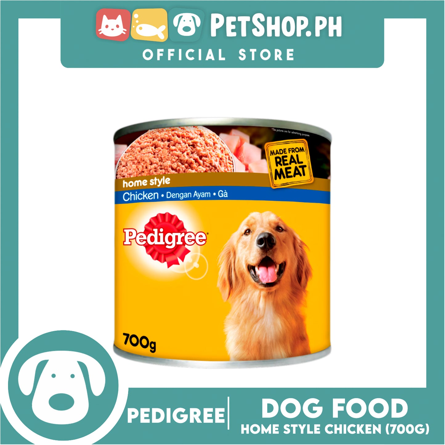 Pedigree Home Style Chicken 700g Made From Real Meat, Canned Dog Food