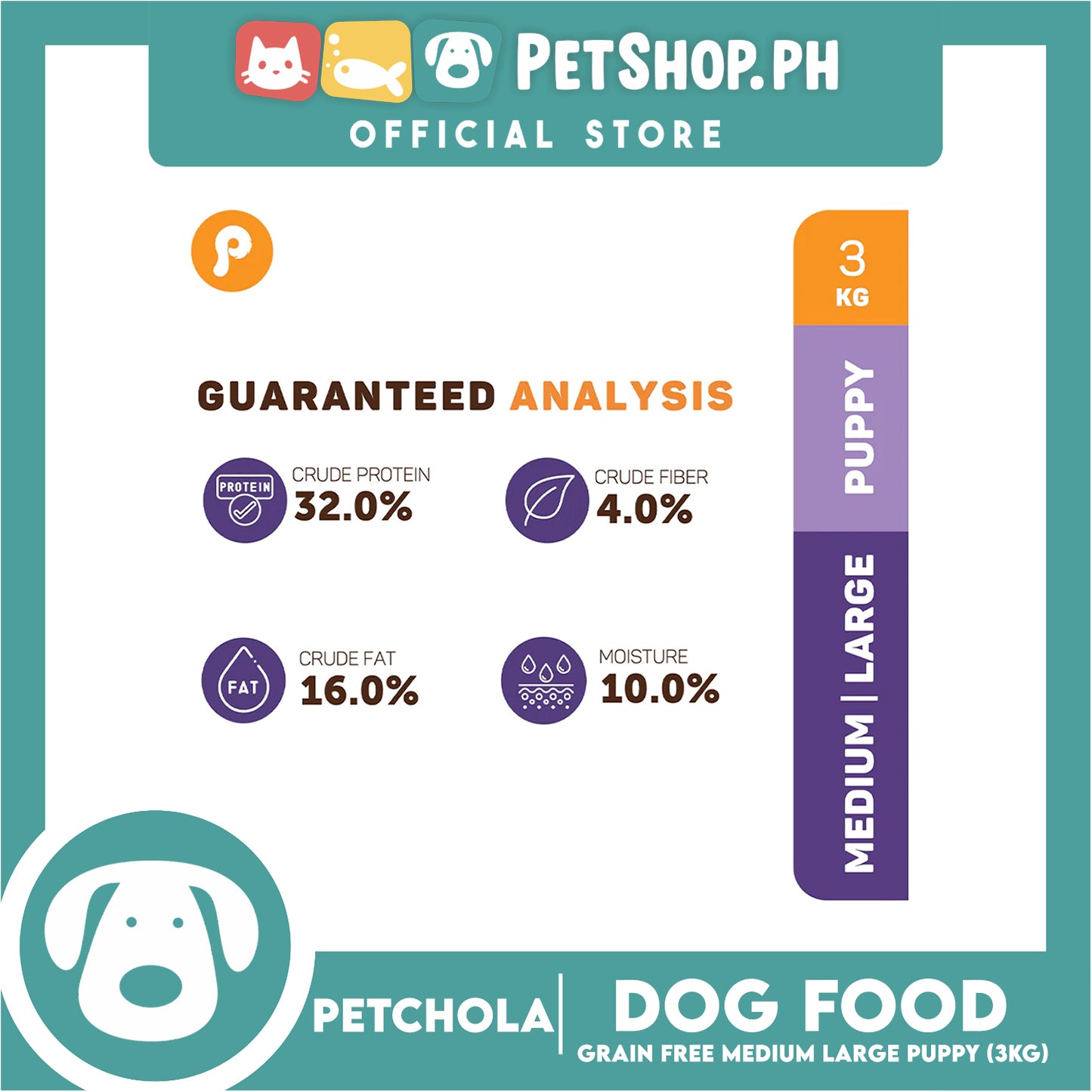 Petchola True Balanced and Complete Nutrition, Grain-Free Dry Dog Food for Puppy (3kg)