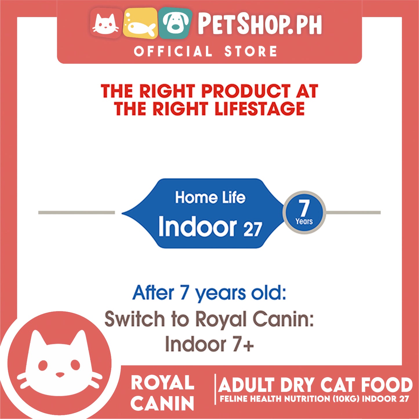 Royal Canin Indoor 27 (10kg) Adult Dry Cat Food - Feline Health Nutrition