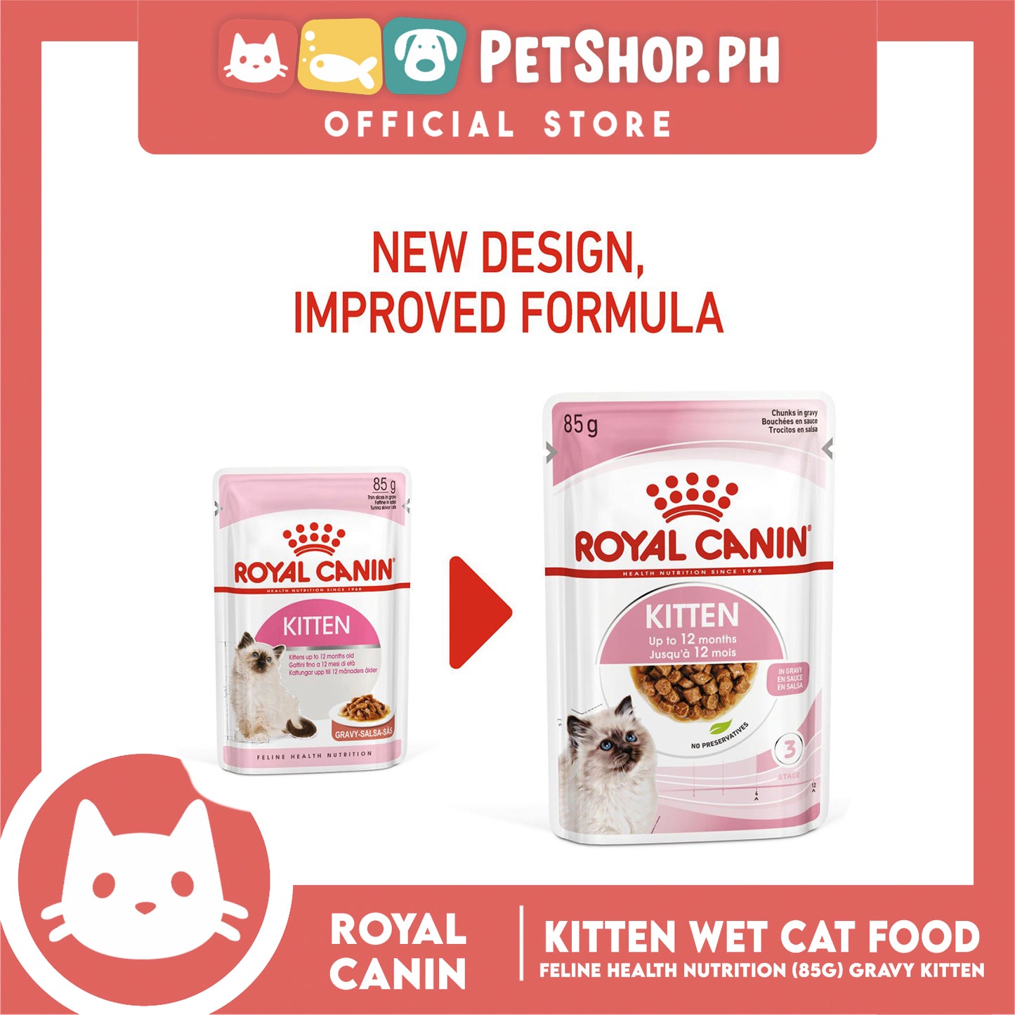 Royal Canin Kitten Gravy (85g) Wet Cat Food - Feline Health Nutrition