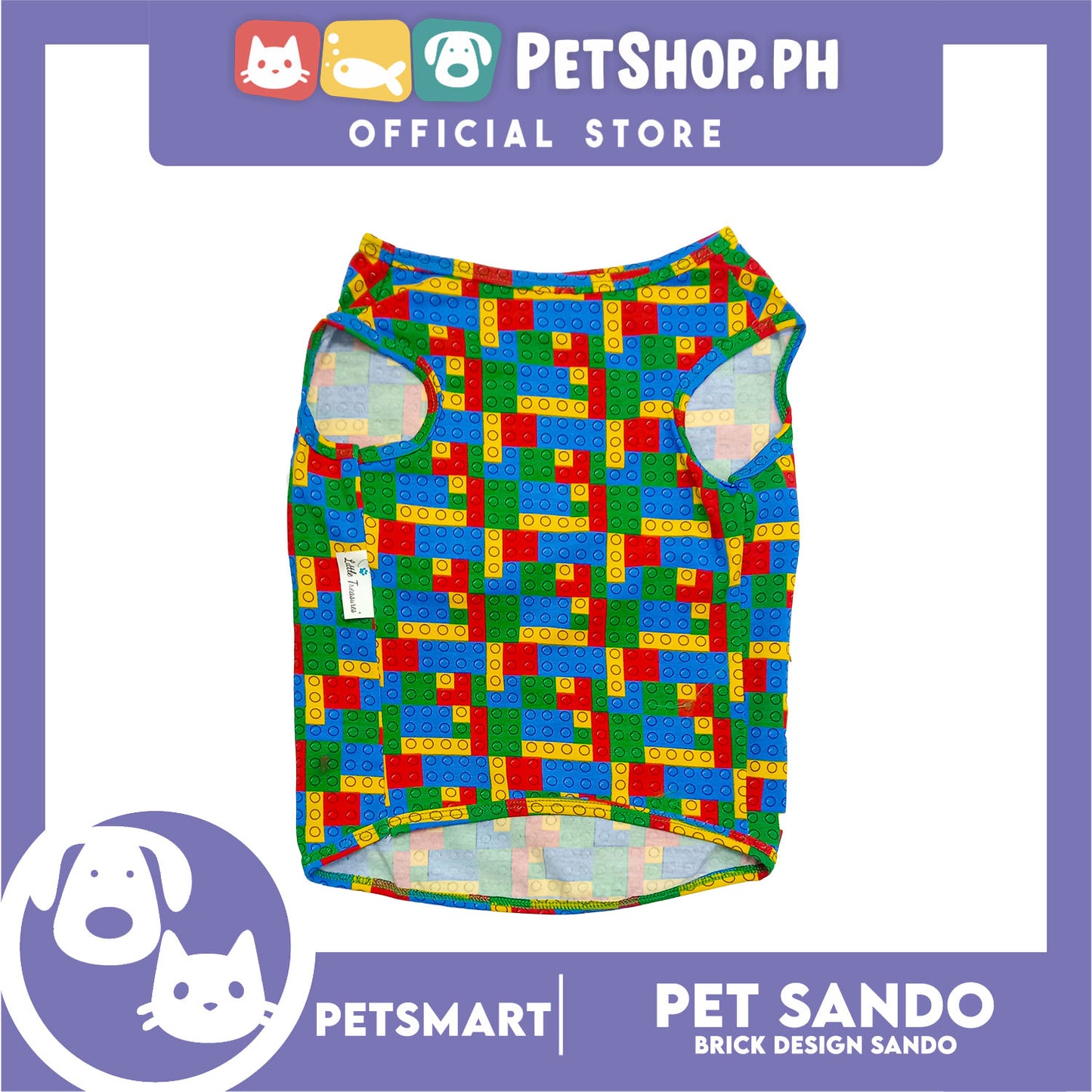 Pet Sando Brick Design, Piping Sando (XL) Perfect Fit for Dogs and Cats