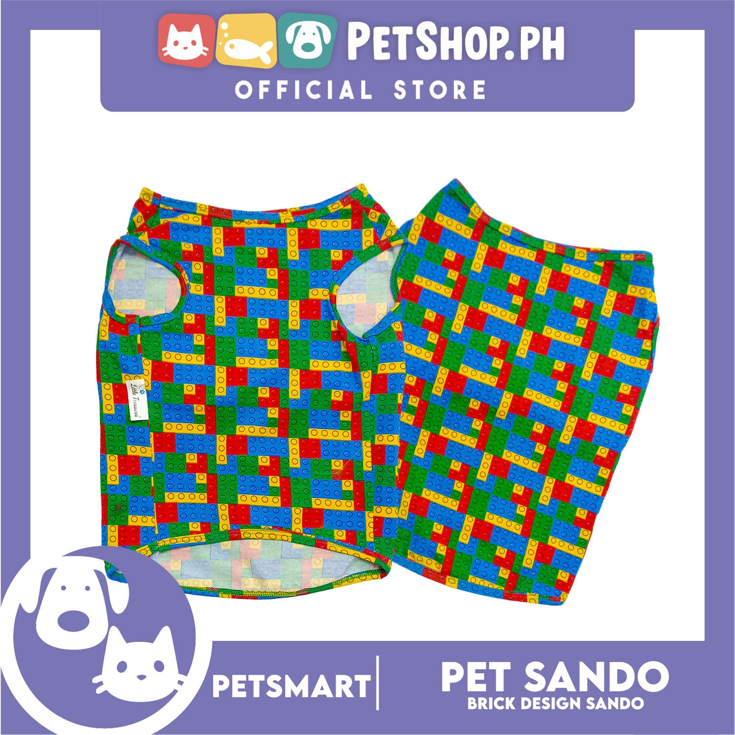 Pet Sando Brick Design, Piping Sando (XL) Perfect Fit for Dogs and Cats