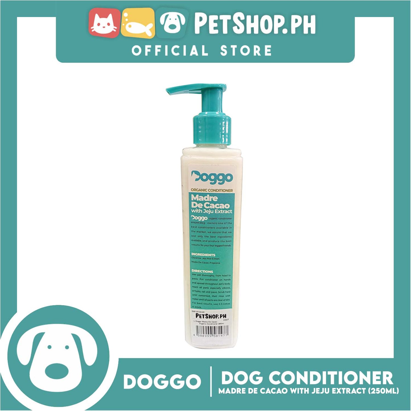 Doggo Organic Conditioner Madre De Cacao with Jeju Extract 250ml