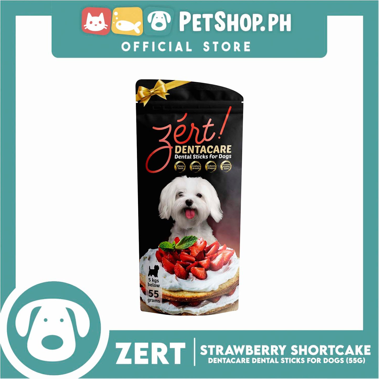 Zert Dentacare Dental Stick for Dogs 55g (Strawberry Shortcake)