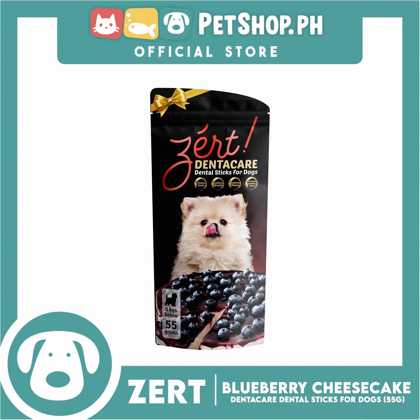 Zert Dog Dentacare Dental Stick for Dogs 55g (Blueberry Cheesecake)