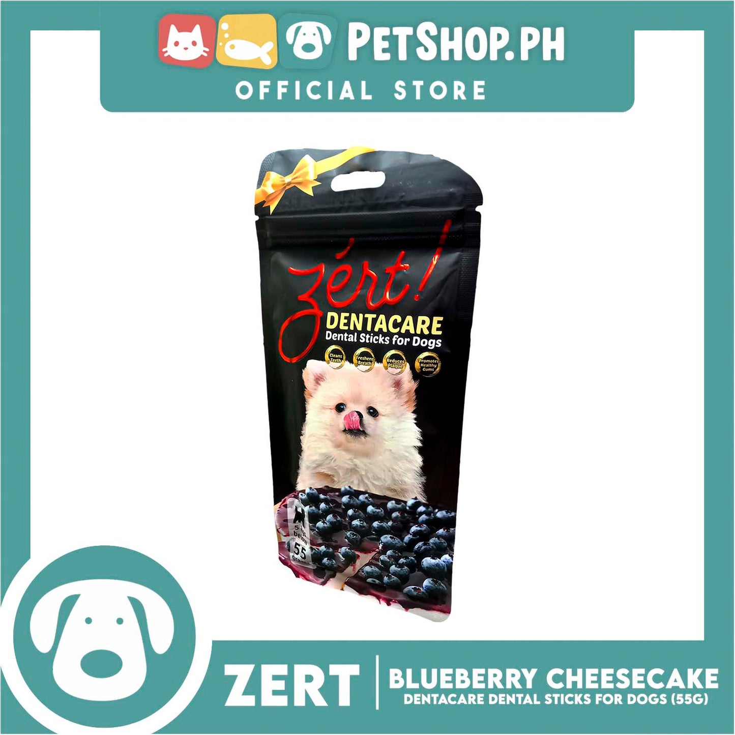Zert Dog Dentacare Dental Stick for Dogs 55g (Blueberry Cheesecake)