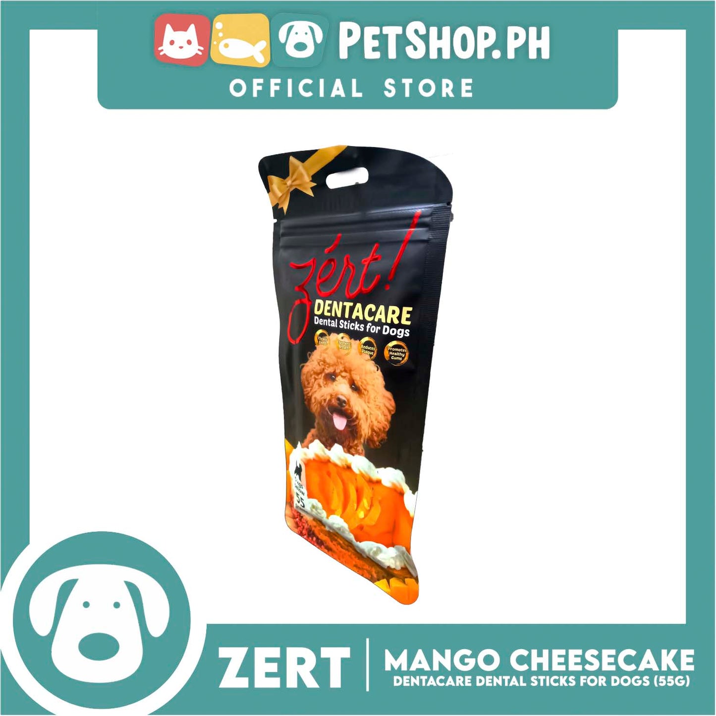 Zert Dentacare Dental Stick for Dogs 55g (Mango Cheesecake)