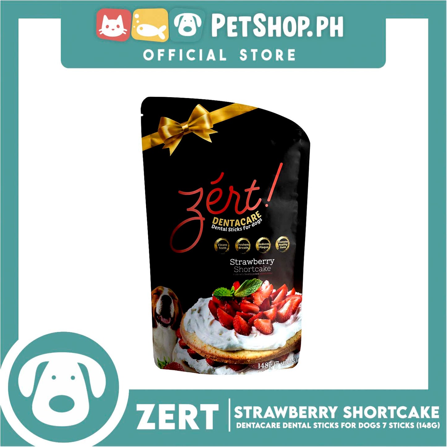 Zert Dentacare Dental Stick for Dogs 148g (Strawberry Shortcake)