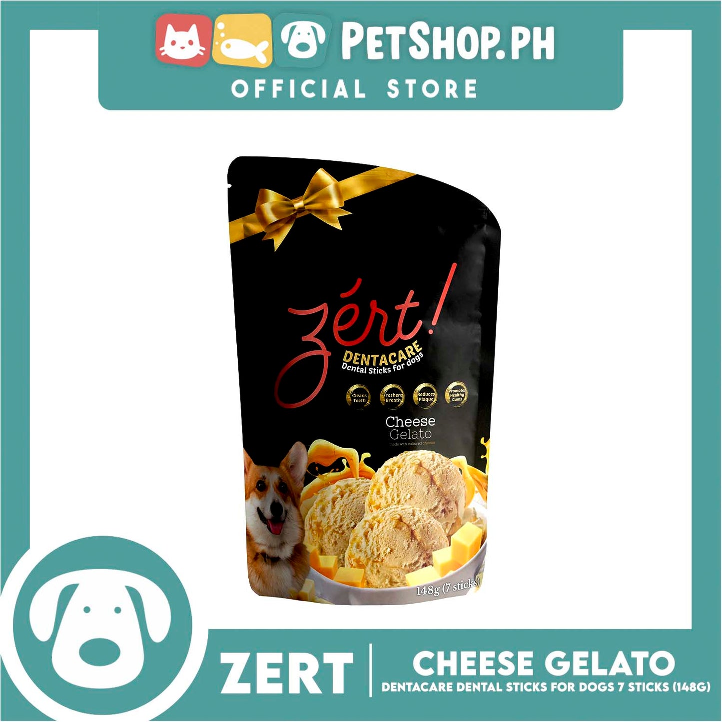 Zert Dentacare Dental Stick for Dogs 148g (Cheese Gelato)