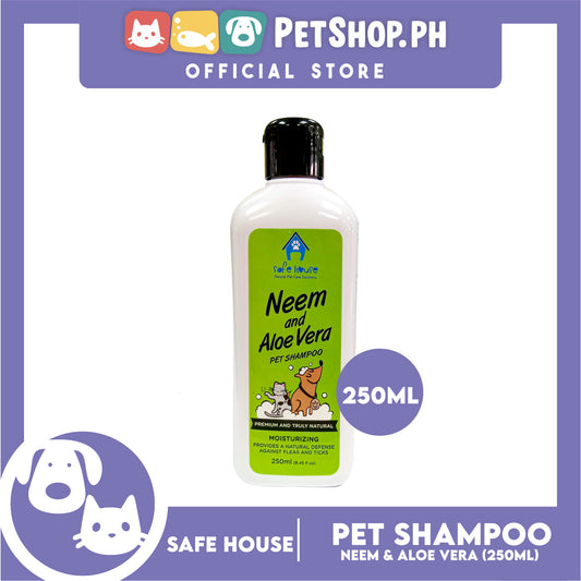 Safe House Natural Pet Care Solutions Pet Shampoo 250ml (Neem and Aloe Vera) Moisturizing