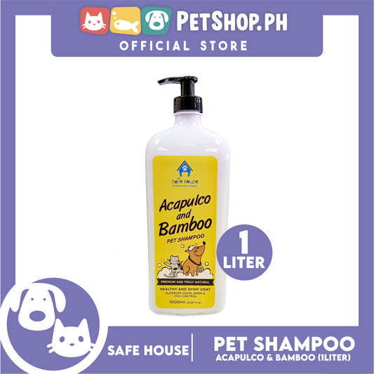 Safe House Natural Pet Care Solutions Pet Shampoo 1000ml (Acapulco and Bamboo) Healthy and Shiny Coat