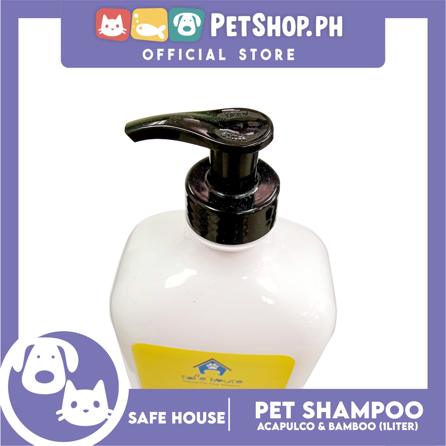 Safe House Natural Pet Care Solutions Pet Shampoo 1000ml (Acapulco and Bamboo) Healthy and Shiny Coat